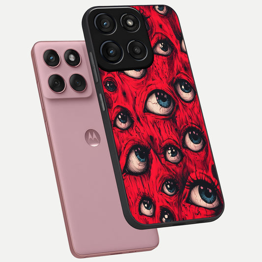  Crimson Watch Eyes phone case For Moto Edge 60 Fusion showing premium glass back cover with detailed artwork