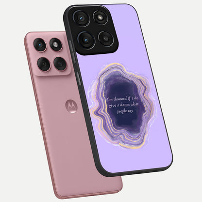  Damned People Quote phone case For Moto Edge 60 Fusion showing premium glass back cover with detailed artwork