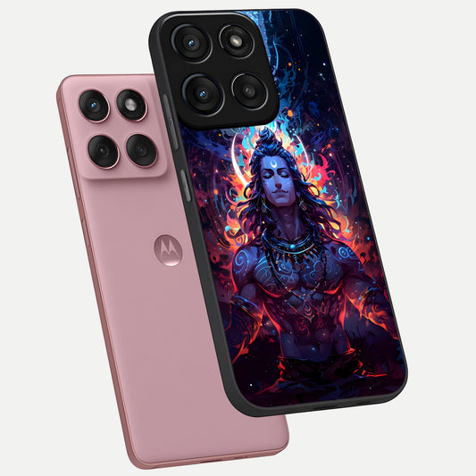  Divine Fire Shiv phone case For Moto Edge 60 Fusion showing premium glass back cover with detailed artwork