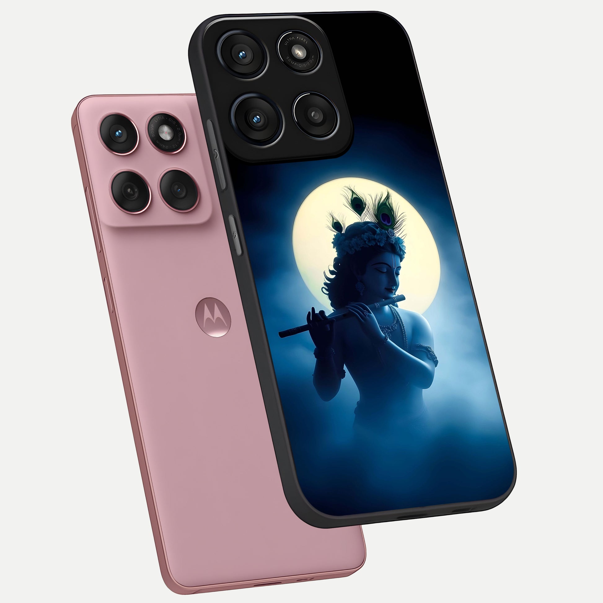  Divine Moon Flute phone case For Moto Edge 60 Fusion showing premium glass back cover with detailed artwork