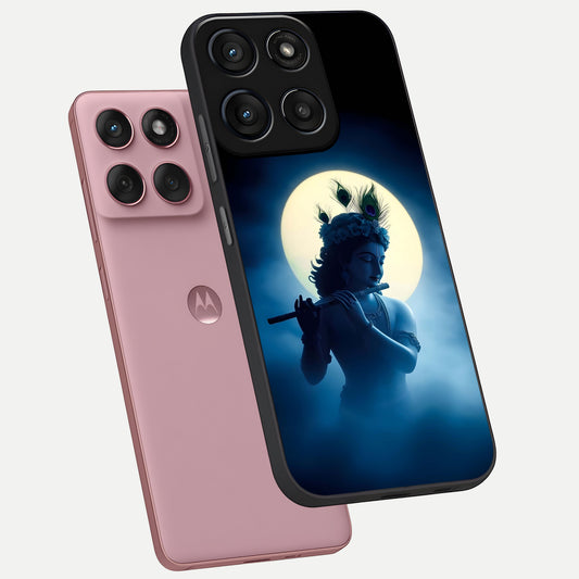  Divine Moon Flute phone case For Moto Edge 60 Fusion showing premium glass back cover with detailed artwork