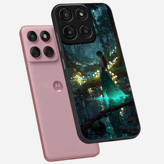  Enchanted Forest Glow phone case For Moto Edge 60 Fusion showing premium glass back cover with detailed artwork