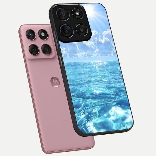  Endless Ocean Horizon phone case For Moto Edge 60 Fusion showing premium glass back cover with detailed artwork