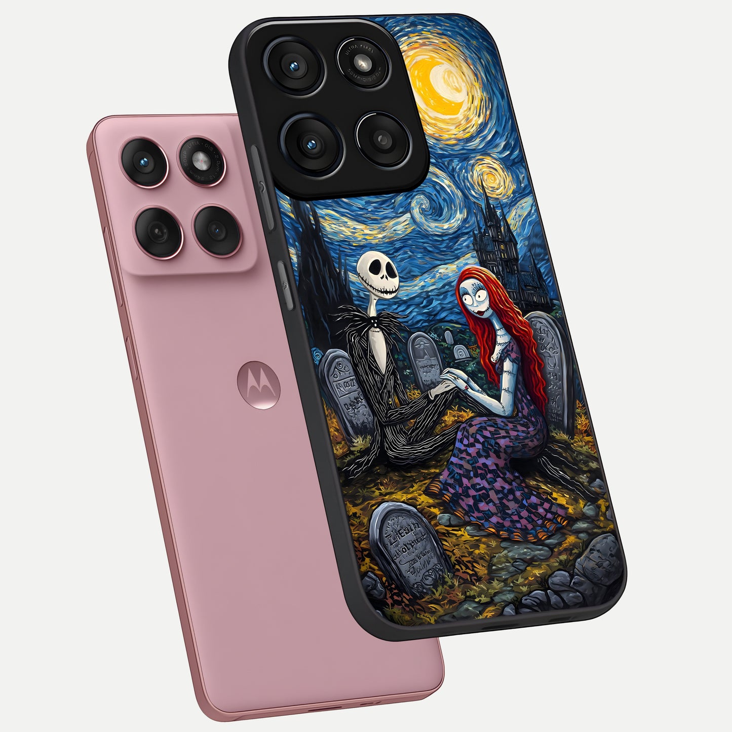  Eternal Night Love phone case For Moto Edge 60 Fusion showing premium glass back cover with detailed artwork