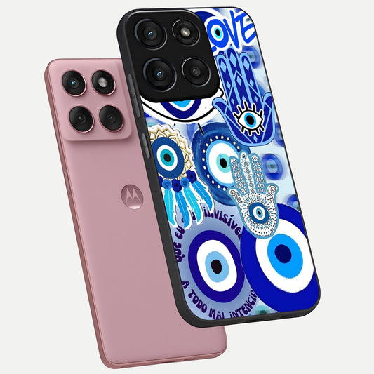  Evil Eyes Dream phone case For Moto Edge 60 Fusion showing premium glass back cover with detailed artwork