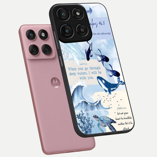  Faithful Ocean Promise phone case For Moto Edge 60 Fusion showing premium glass back cover with detailed artwork