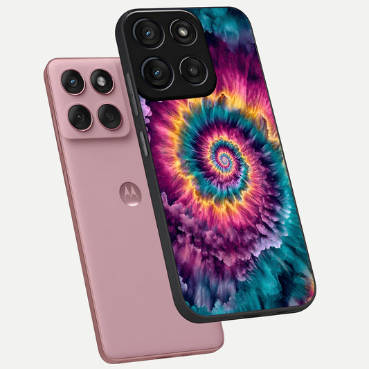  Galactic Spiral Burst phone case For Moto Edge 60 Fusion showing premium glass back cover with detailed artwork