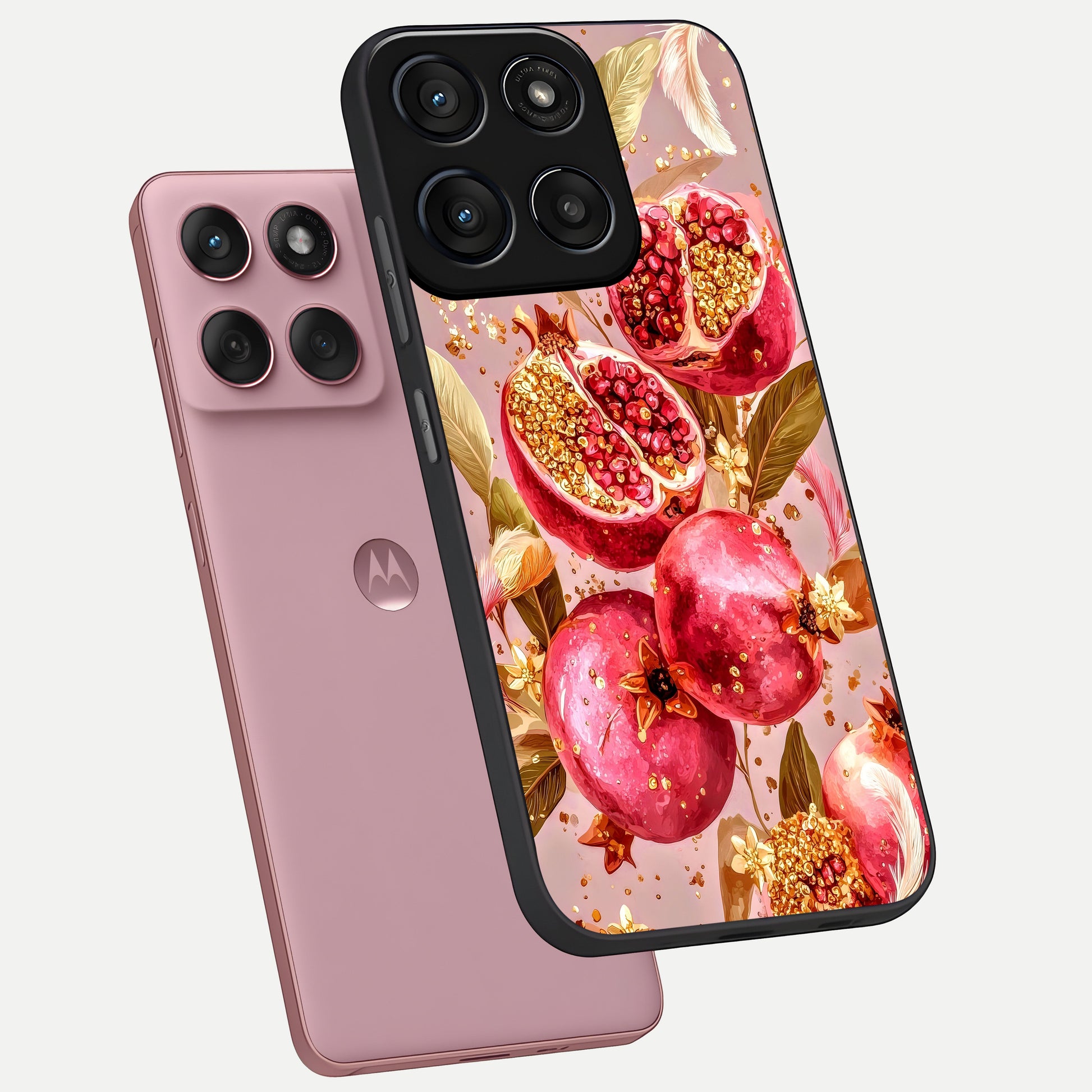  Golden Bloom Glow phone case For Moto Edge 60 Fusion showing premium glass back cover with detailed artwork