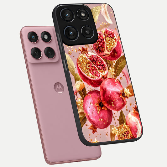  Golden Bloom Glow phone case For Moto Edge 60 Fusion showing premium glass back cover with detailed artwork