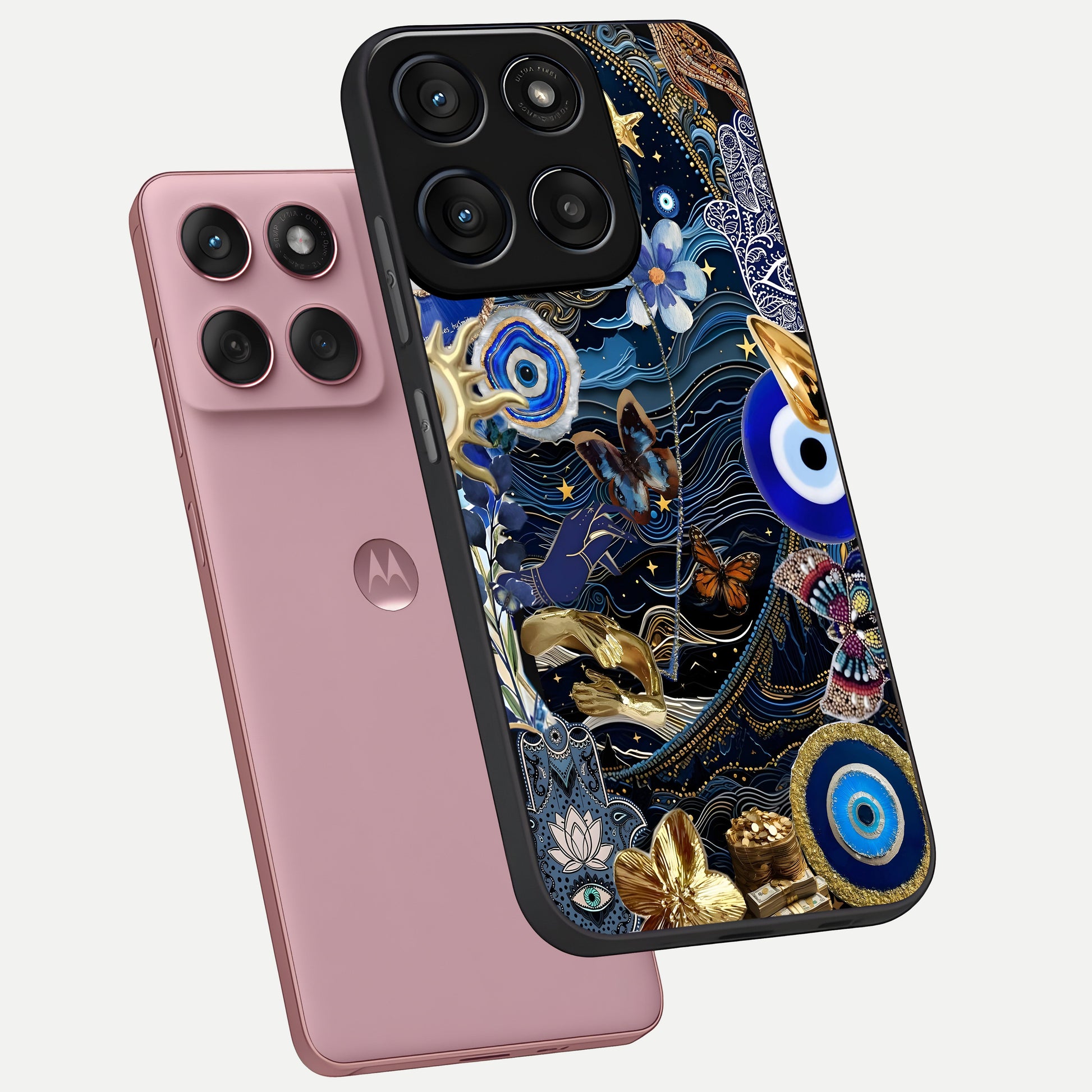  Golden Moon Magic phone case For Moto Edge 60 Fusion showing premium glass back cover with detailed artwork