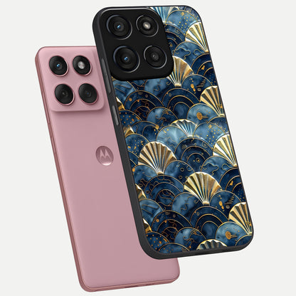  Golden Wave Luxe phone case For Moto Edge 60 Fusion showing premium glass back cover with detailed artwork