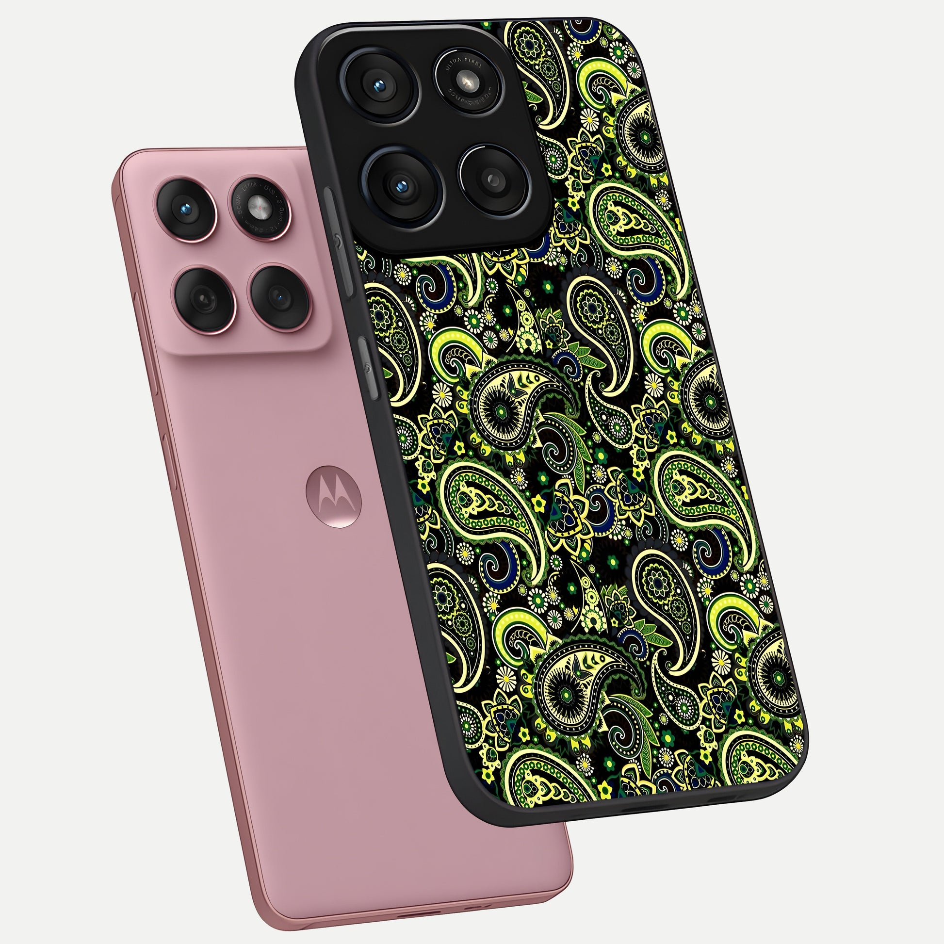  Green Lemon phone case For Moto Edge 60 Fusion showing premium glass back cover with detailed artwork