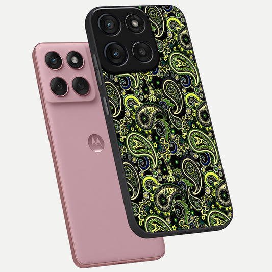  Green Lemon phone case For Moto Edge 60 Fusion showing premium glass back cover with detailed artwork