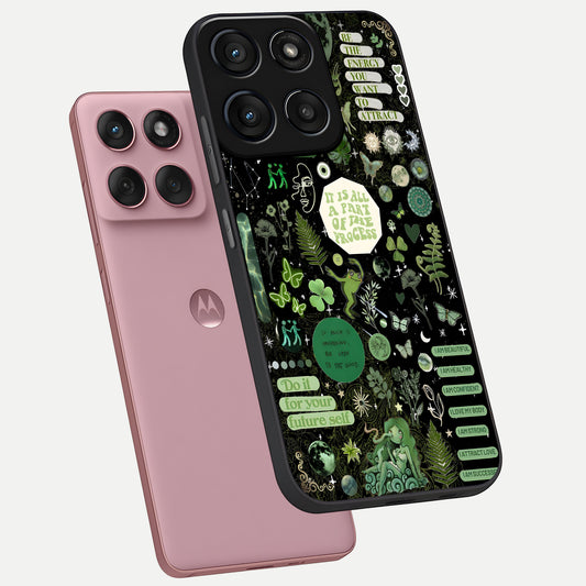  Green Mandala Pattern phone case For Moto Edge 60 Fusion showing premium glass back cover with detailed artwork