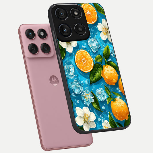  Ice Cube With Orange phone case For Moto Edge 60 Fusion showing premium glass back cover with detailed artwork
