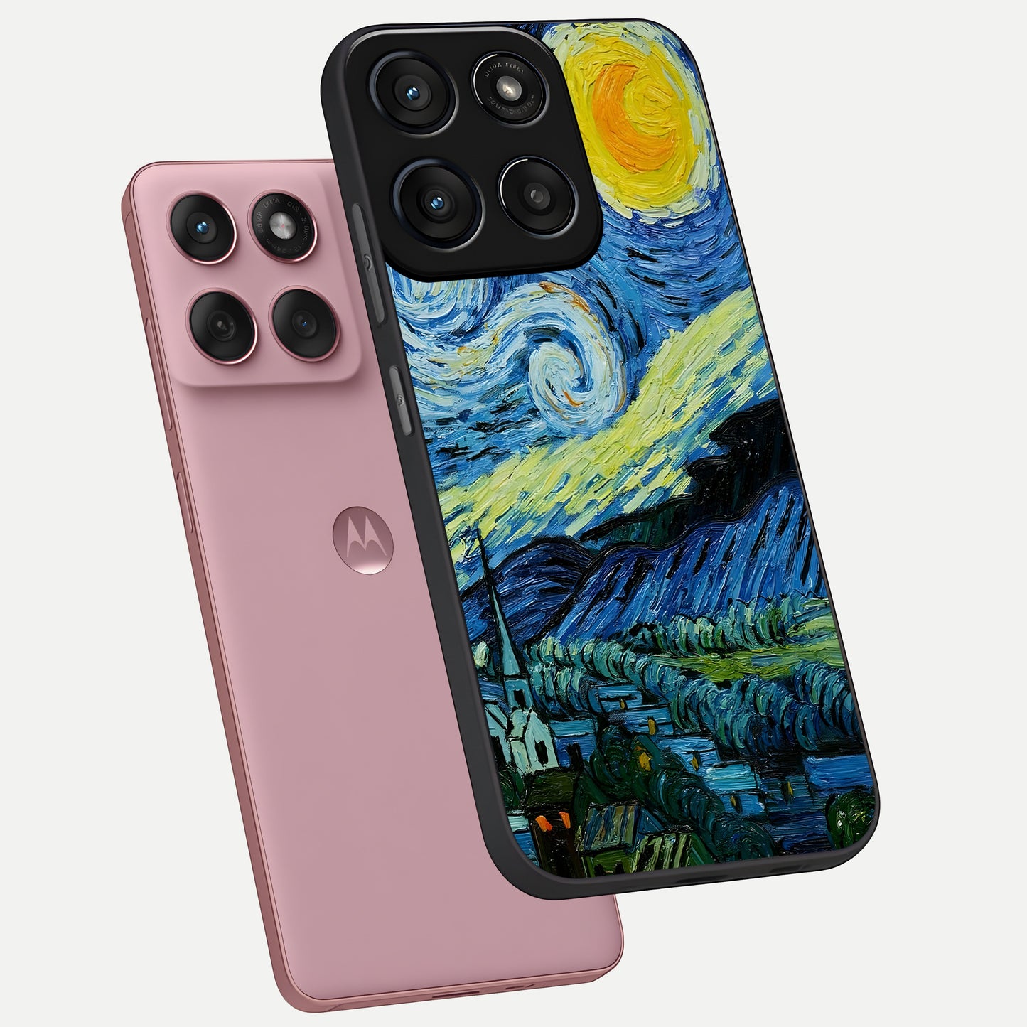  Inspired Van Gogh Art phone case For Moto Edge 60 Fusion showing premium glass back cover with detailed artwork