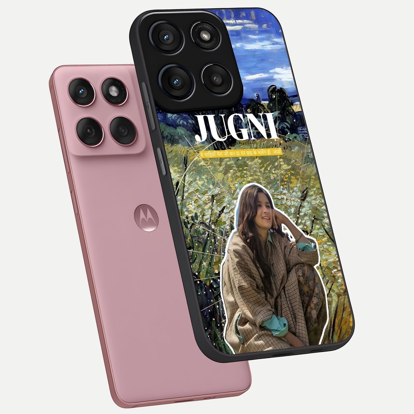  Jugni Soul Vibes phone case For Moto Edge 60 Fusion showing premium glass back cover with detailed artwork