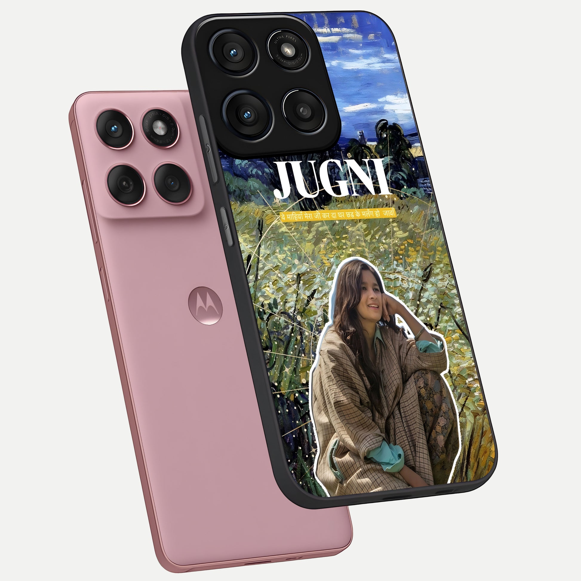 Jugni Soul Vibes phone case For Moto Edge 60 Fusion showing premium glass back cover with detailed artwork