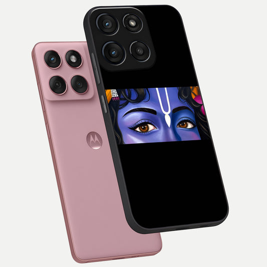  Krishna Eye phone case For Moto Edge 60 Fusion showing premium glass back cover with detailed artwork