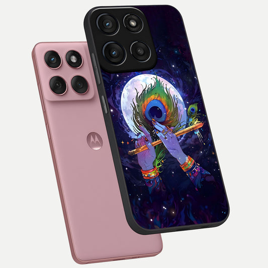  Krishna Hands Art phone case For Moto Edge 60 Fusion showing premium glass back cover with detailed artwork