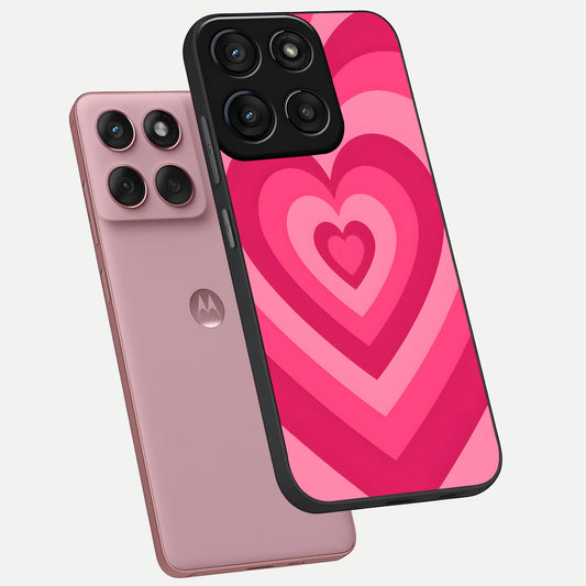  Layered Love Hearts phone case For Moto Edge 60 Fusion showing premium glass back cover with detailed artwork