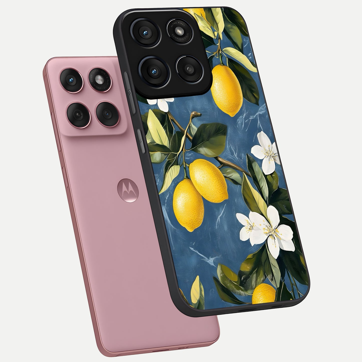  Lemon Dream Garden phone case For Moto Edge 60 Fusion showing premium glass back cover with detailed artwork