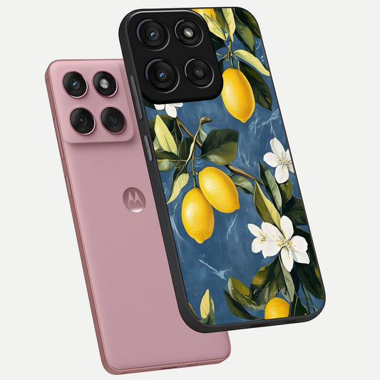  Lemon Dream Garden phone case For Moto Edge 60 Fusion showing premium glass back cover with detailed artwork