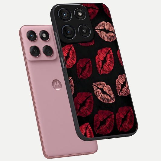 Midnight Kiss Love phone case For Moto Edge 60 Fusion showing premium glass back cover with detailed artwork