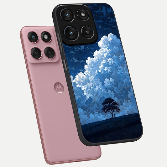  Midnight Sky Serenity phone case For Moto Edge 60 Fusion showing premium glass back cover with detailed artwork