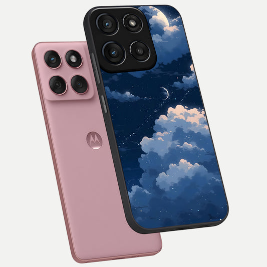  Moon Dream Haze phone case For Moto Edge 60 Fusion showing premium glass back cover with detailed artwork
