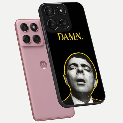  Mr Bean Damn phone case For Moto Edge 60 Fusion showing premium glass back cover with detailed artwork
