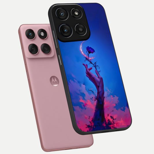  Mystic Hand phone case For Moto Edge 60 Fusion showing premium glass back cover with detailed artwork