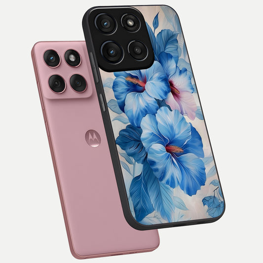  Ocean Hibiscus Grace phone case For Moto Edge 60 Fusion showing premium glass back cover with detailed artwork