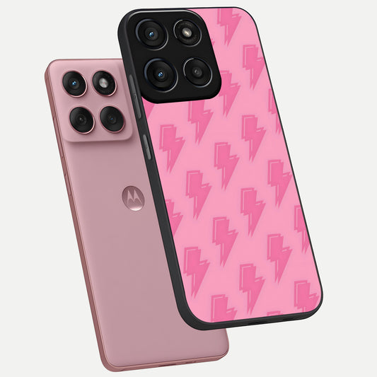  Pink Moo Magic phone case For Moto Edge 60 Fusion showing premium glass back cover with detailed artwork