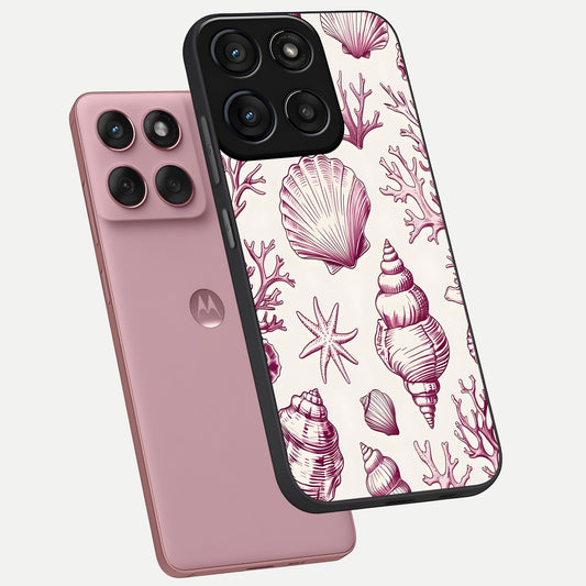  Pink Power Sparks phone case For Moto Edge 60 Fusion showing premium glass back cover with detailed artwork