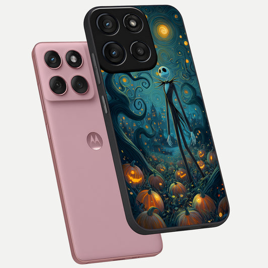  Pumpkin Moonlight Tale phone case For Moto Edge 60 Fusion showing premium glass back cover with detailed artwork