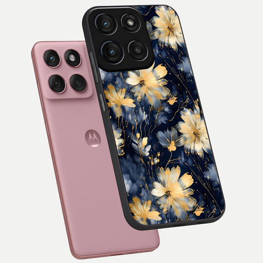  Royal Petal Dream phone case For Moto Edge 60 Fusion showing premium glass back cover with detailed artwork
