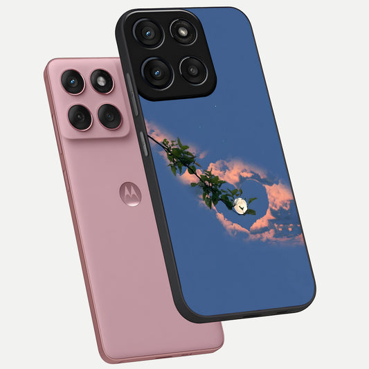  Sky Under Tree phone case For Moto Edge 60 Fusion showing premium glass back cover with detailed artwork