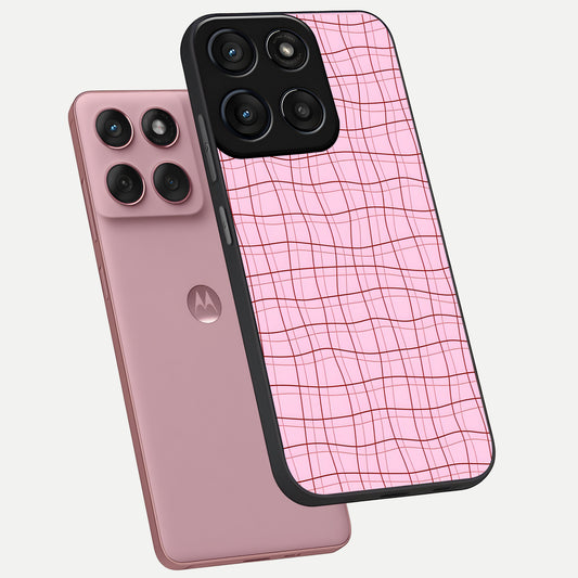  Soft Grid Bliss phone case For Moto Edge 60 Fusion showing premium glass back cover with detailed artwork