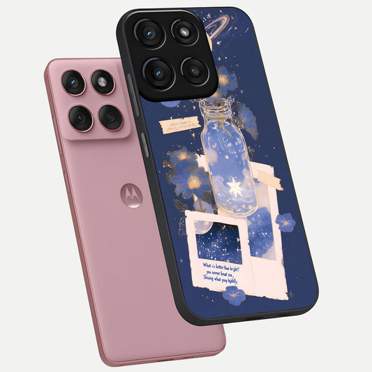  Starlit Cosmic Jar phone case For Moto Edge 60 Fusion showing premium glass back cover with detailed artwork
