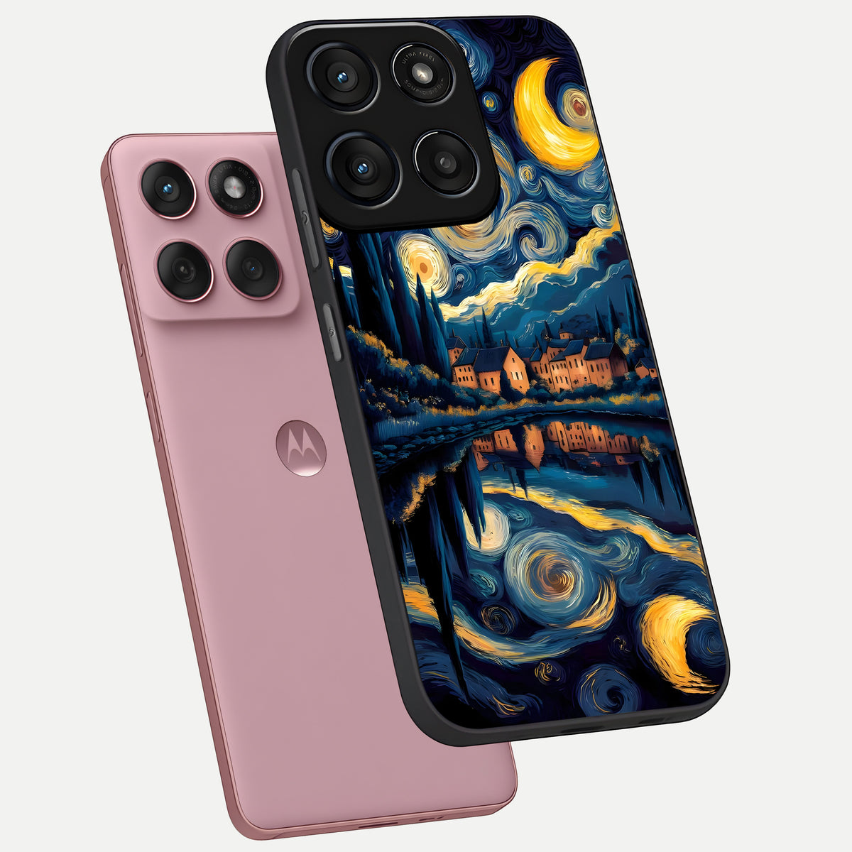  Starry Sky Serenity phone case For Moto Edge 60 Fusion showing premium glass back cover with detailed artwork