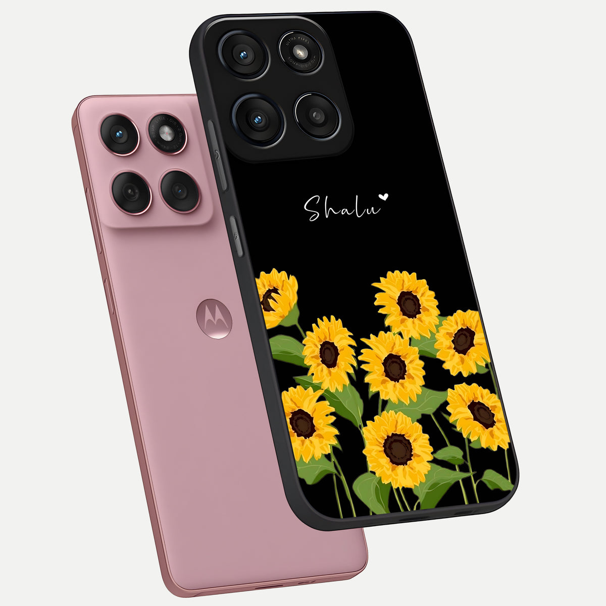  Sunflower Sky Bloom phone case For Moto Edge 60 Fusion showing premium glass back cover with detailed artwork