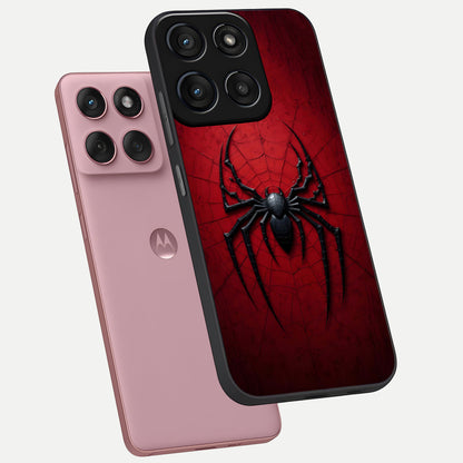  Superhero Web Emblem phone case For Moto Edge 60 Fusion showing premium glass back cover with detailed artwork