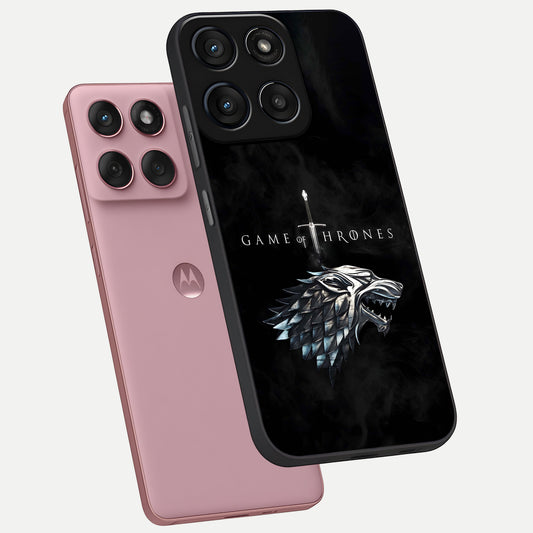  Throne Wolf Legacy phone case For Moto Edge 60 Fusion showing premium glass back cover with detailed artwork