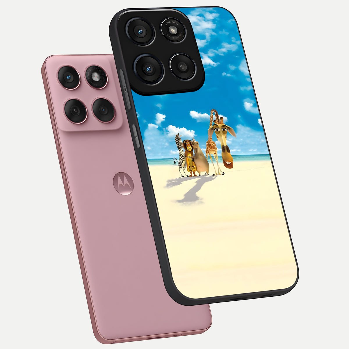  Tropical Fun Squad phone case For Moto Edge 60 Fusion showing premium glass back cover with detailed artwork