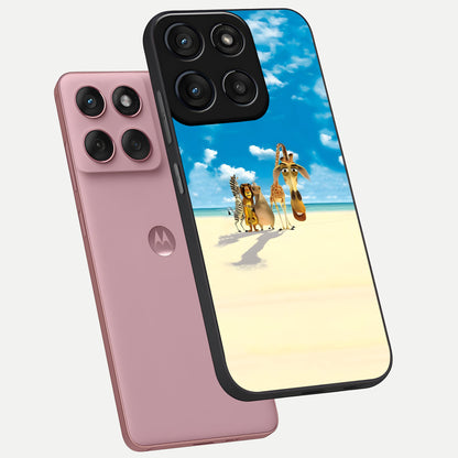  Tropical Fun Squad phone case For Moto Edge 60 Fusion showing premium glass back cover with detailed artwork