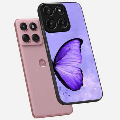  Violet Dream Wing phone case For Moto Edge 60 Fusion showing premium glass back cover with detailed artwork