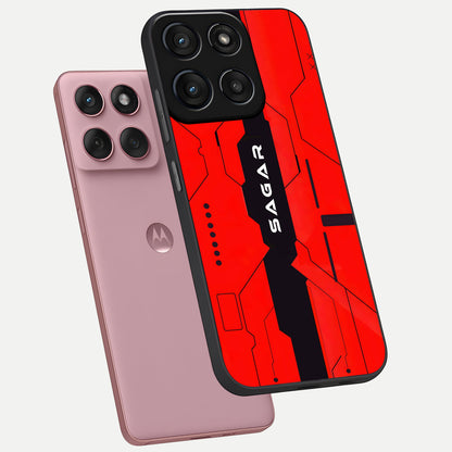  Voltage Rise CYBERPUNK Custom Name phone case For Moto Edge 60 Fusion showing premium custom name glass back cover