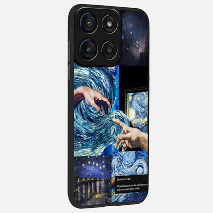  Aesthetic Vando Hands back cover For Moto Edge 60 Fusion slim fit glass case with vibrant aesthetic design