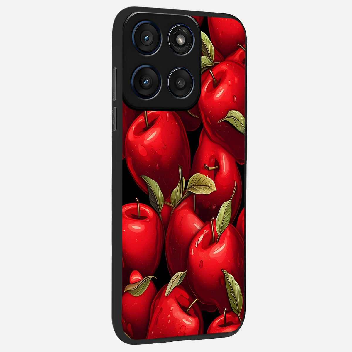  Apple Pattern back cover For Moto Edge 60 Fusion slim fit glass case with vibrant aesthetic design